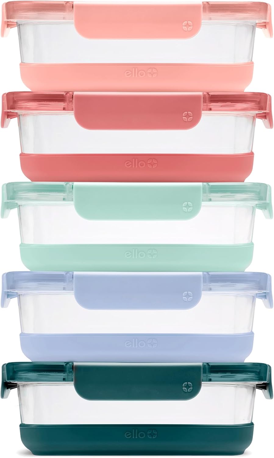 Duraglass Refresh 3.4 Cup Meal Prep Containers, 10 Pc, Melon