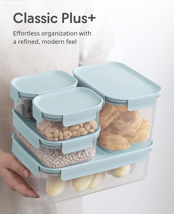 LocknLock Classic-Plus Plastic Food Storage Container | Airtight Plastic Food Storage Containers with Lids | BPA Free Stackable Food Storage for Meal Prep, Leakproof, Freezer & Dishwasher Safe, 1.65L