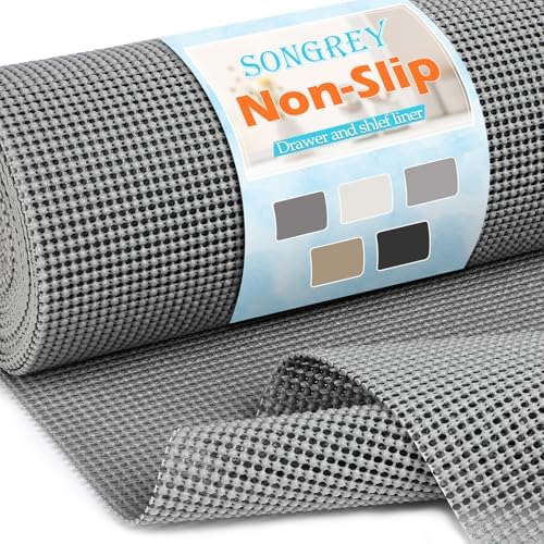 Non-Slip Shelf Cabinet and Drawer Liner, 12IN x 20FT, Dark Gray