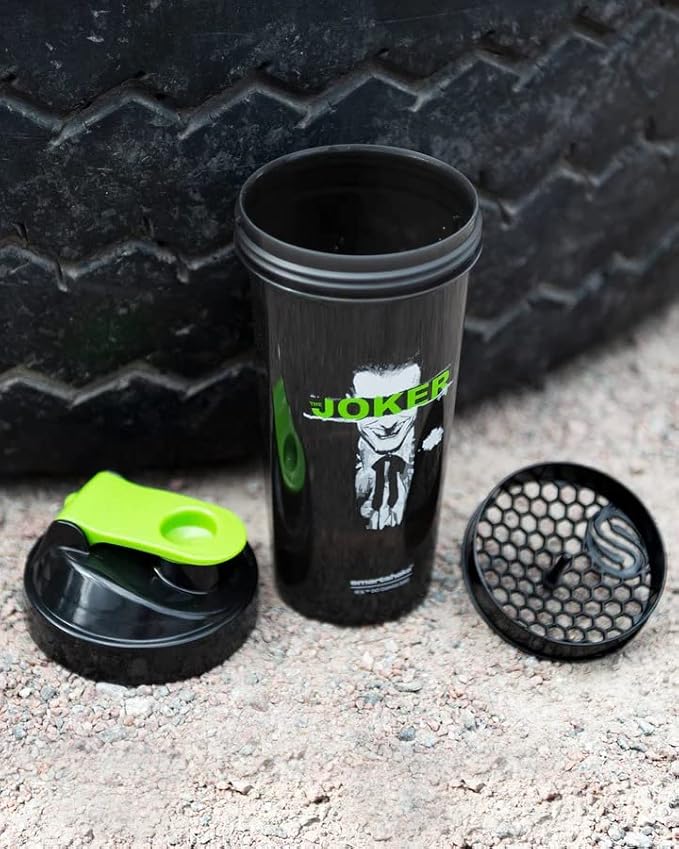 Smartshake Lite Justice League Protein Shaker Bottle 800ml – DC Comics Water Bottle, Leakproof BPA Free Gym Shaker Bottle for Protein Shakes And Protein Powder - Joker Logo