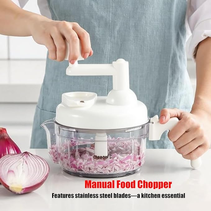 Manual Food Chopper - Vegetable Manual Quick Chopper, Easy-Clean Food Dicer, Suitable for Vegetables, Meat, Fruit, Nuts, Herbs, Onions, Salsa, and More - Multi-Function Manual Food Processor