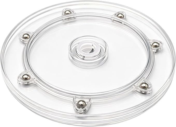 1 PC 6 Inch Rotating Turntable, Clear Acrylic Ball Bearing Rotating Tray Display Stand for Jewelry & Toys