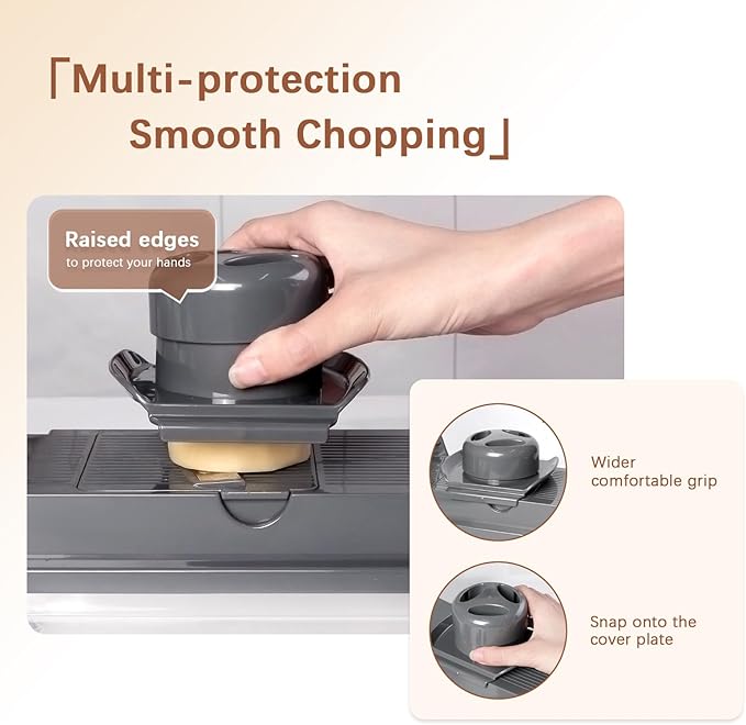 LHS Professional Multifunctional Vegetable Chopper Pro Food Chopper with Food Storage Containers, Mandoline Slicer Onion Dicer Fruit Cutter, Kitchen Gadgets and Home Essentials(11 in 1, Grey)