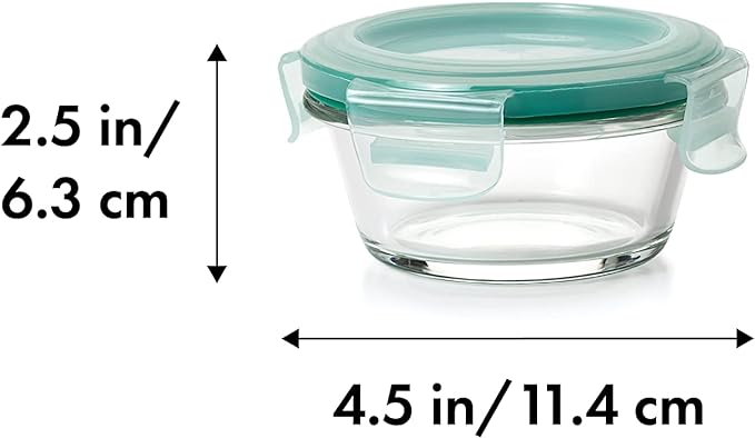 OXO Good Grips 1 Cup Smart Seal Glass Round Food Storage Container (Pack of 2)