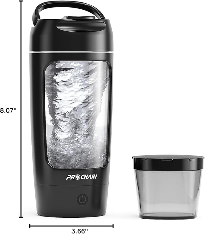 PROCHAIN Electric Protein Shaker Bottle, Shaker Cups for Protein Shakes, Portable Mixer Cup for Sports Nutrition, BPA-Free Tritan, 22oz