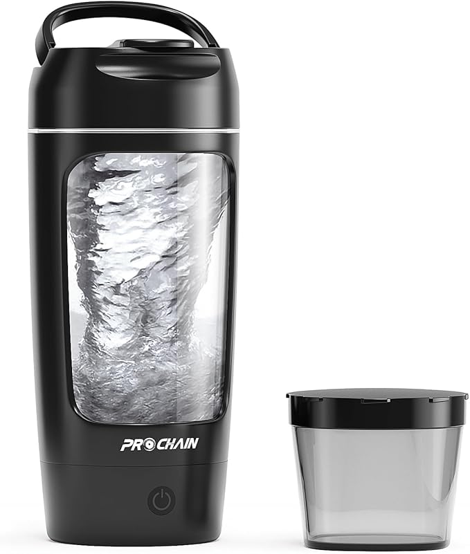 PROCHAIN Electric Protein Shaker Bottle, Shaker Cups for Protein Shakes, Portable Mixer Cup for Sports Nutrition, BPA-Free Tritan, 22oz