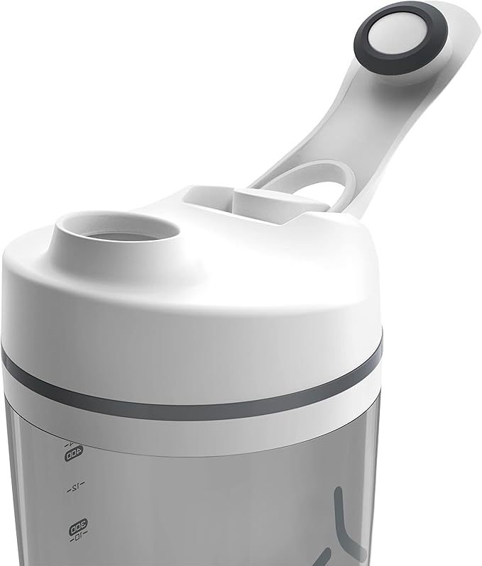 Promixx Original Shaker Bottle - Battery-powered for Smooth Protein Shakes - BPA Free, 20oz Cup (White)