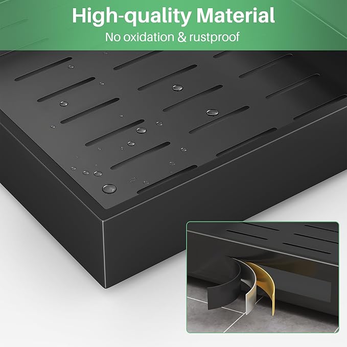 Kitstorack 2Pack Pull out Cabinet Organizer, 21" Deep, Heavy Duty Full-extension Slide out Drawers for Kitchen Cabinet, Roll out Shelf Storage with Nano Adhesive for Pots, Bathroom, Pantry,Home,Black