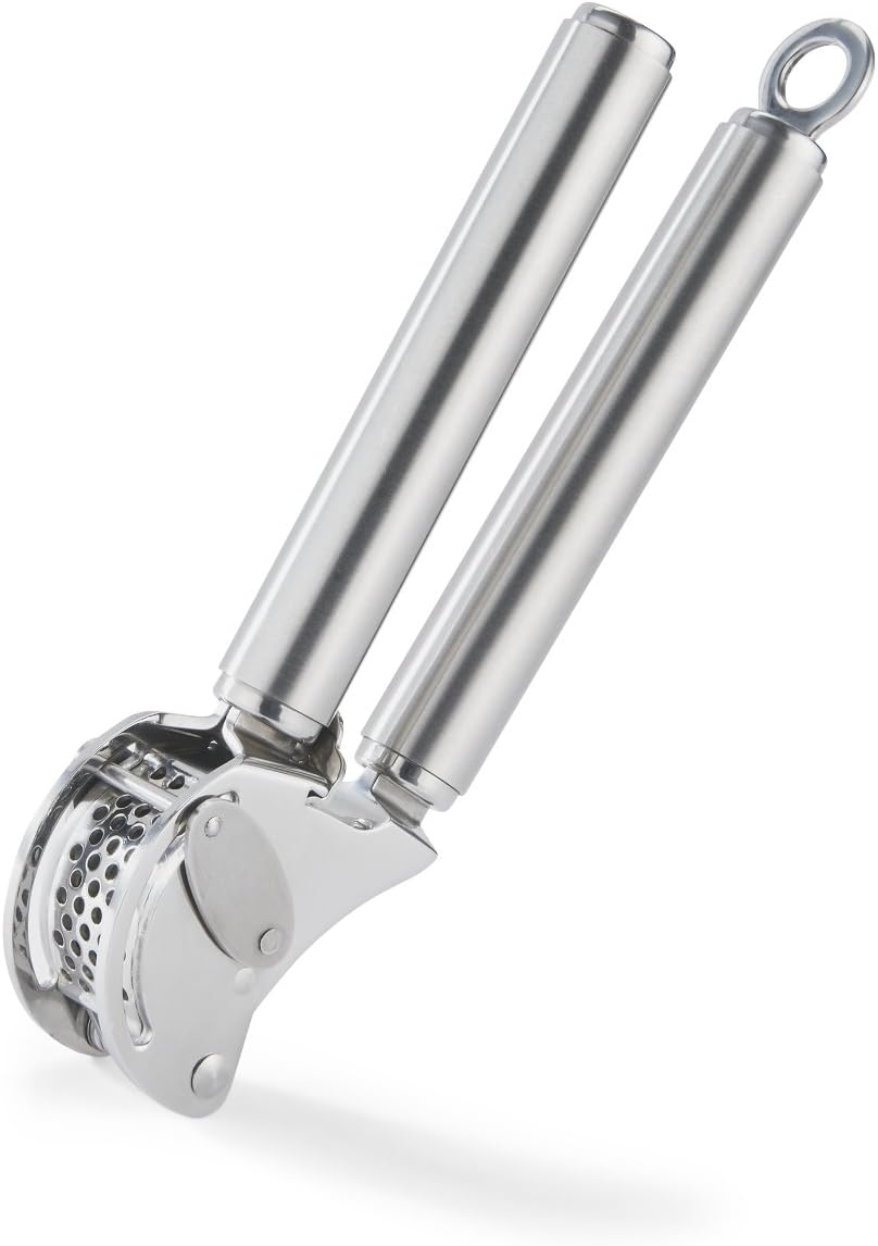12895 Stainless Steel Garlic & Ginger Press with Scraper for Effortless Mincing with Easy Cleanup, 13-inch