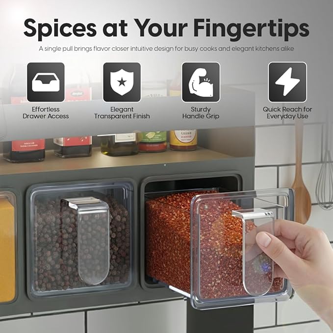 Spice Rack Organizer for Cabinet – Kitchen Space-Saving Storage Solution | Spice Rack Wall Mount or Countertop organizer for pantry, Bathroom or Home Decor.