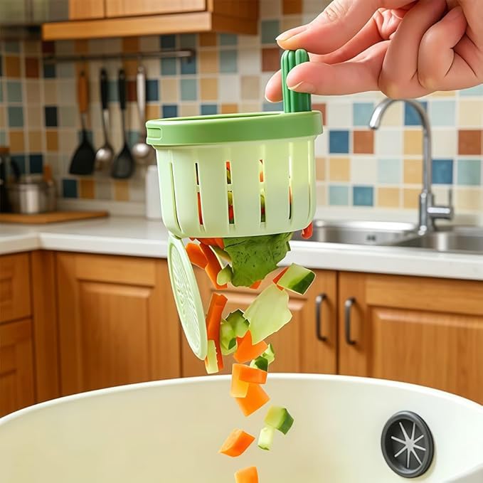 Cactus Kitchen Sink Drain Strainer, 2026 Upgrade Press Automatic Dumping Basket, Multi-Functional Anti-Clogging Kitchen Drainer With Lifting Handle (2A)