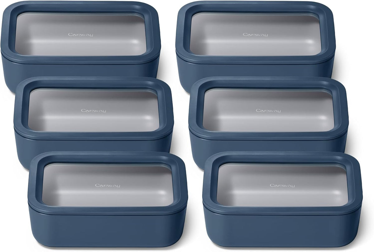 Caraway 6-Piece Glass Food Storage Set with Lids