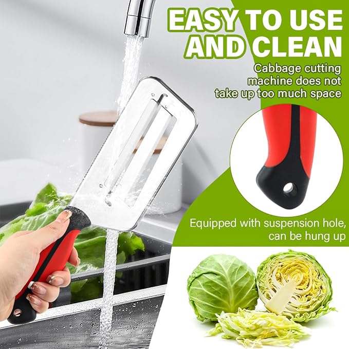 Cabbage Shredder Lettuce Chopper Lettuce Shredder Stainless Steel Cabbage Slicer for Kitchen Fruit Vegetable Slicer(Red)