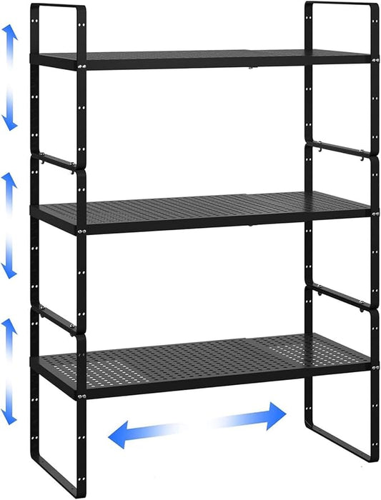 Spice Rack Organizer - Black (16.5-27" L) - 3 Pack