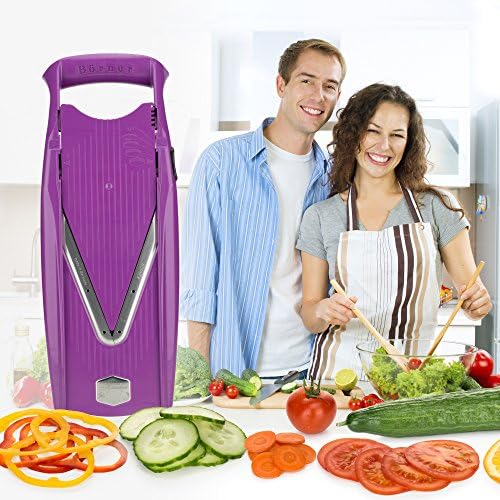 Börner Mandoline Slicer V5 (Starter Set) • Vegetable V-Slicer for Slices, Sticks & Dices in Various Sizes • With Stainless Steel V-Blade • Adjustable Kitchen Slicer • Color: Purple - Image 2