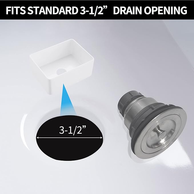 Sink Strainer Kitchen Sink Drain Assembly Kit 3-1/2 Inch with Kitchen Sink Drain Basket,304 Stainless Steel Sink Stopper & Cover Lid，Stainless Steel Brushed