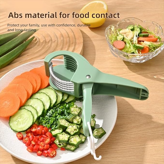 Banana Slicer Multi-Functional Banana Cutter Perfect as Grape Cutter & Strawberry Slicer, Kitchen Gadget for Fruits & Vegetables, Safe for Kids & Dishwasher Safe (Green)