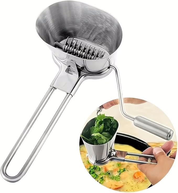 Manual Herb Chopper - Heavy-Duty Stainless Steel Kitchen Cutter, Portable Handheld Food Processor, Household Cooking Tool