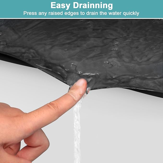 Silicone Under Sink Mat 25 x 19, Waterproof Under The Sink Mats for Kitchen, Under Kitchen Sink Mats and Protectors, Under Bathroom Sink Mat, Cabinet Liner Shelf Liner Black