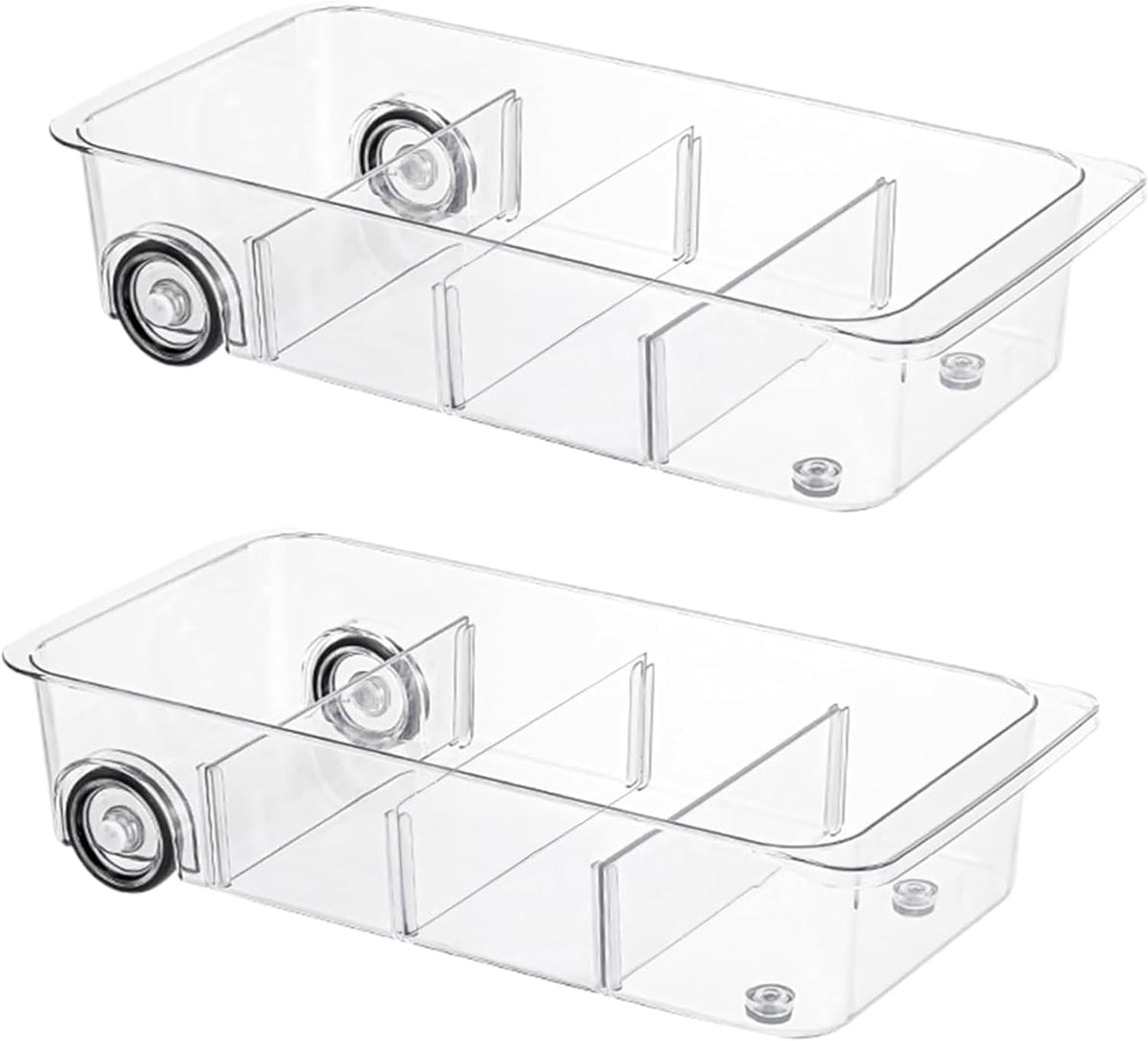 Fridge Organizer and Storage Drawer Roll Out Refrigerator Bins,2 Pack
