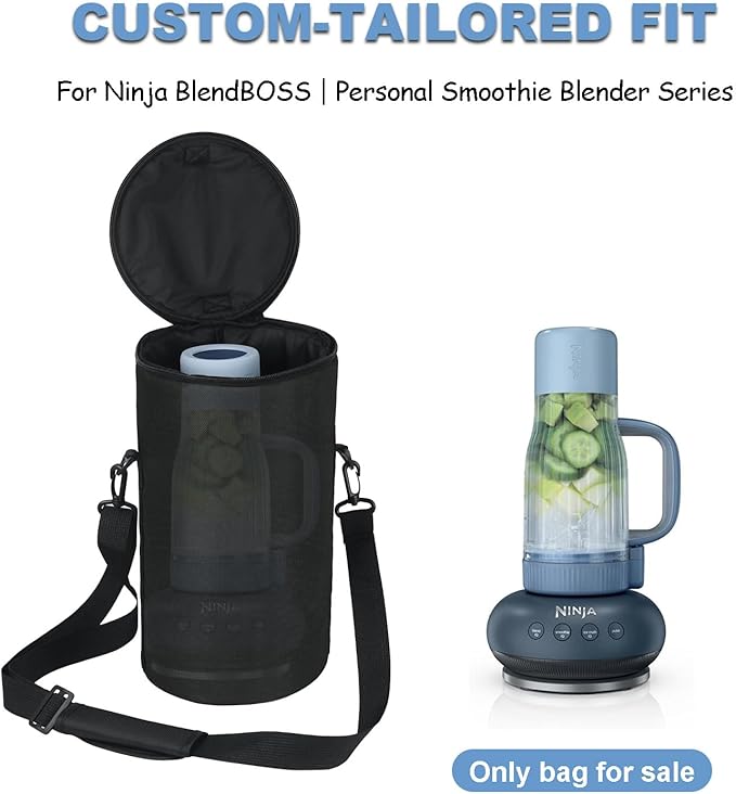 Carrying Bag for Ninja BlendBOSS Personal Smoothie Blender, Portable Blender Travel Carrier Case, Thick Padded for Protection丨Adjustable Shoulder Strap, Bag Accessories for Ninja BlendBOSS