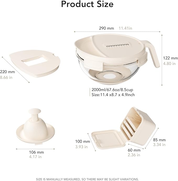 Genicook Salad Chopper with Bowl, Vegetable Chopper for Salad Prep, 8.5 Cup Glass Bowl, Food Chopper for Kitchen, Onion Chopper, BPA-Free & Dishwasher Safe, Easy Meal Prep Tool