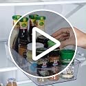 3 Pcs Refrigerator Drawer Organizer,Fridge Organizer Bins on Wheels, Roll Out Pantry Storage Bins with Handle Upgrade Thick Plastic Pantry Storage Bins for Kitchen Organization