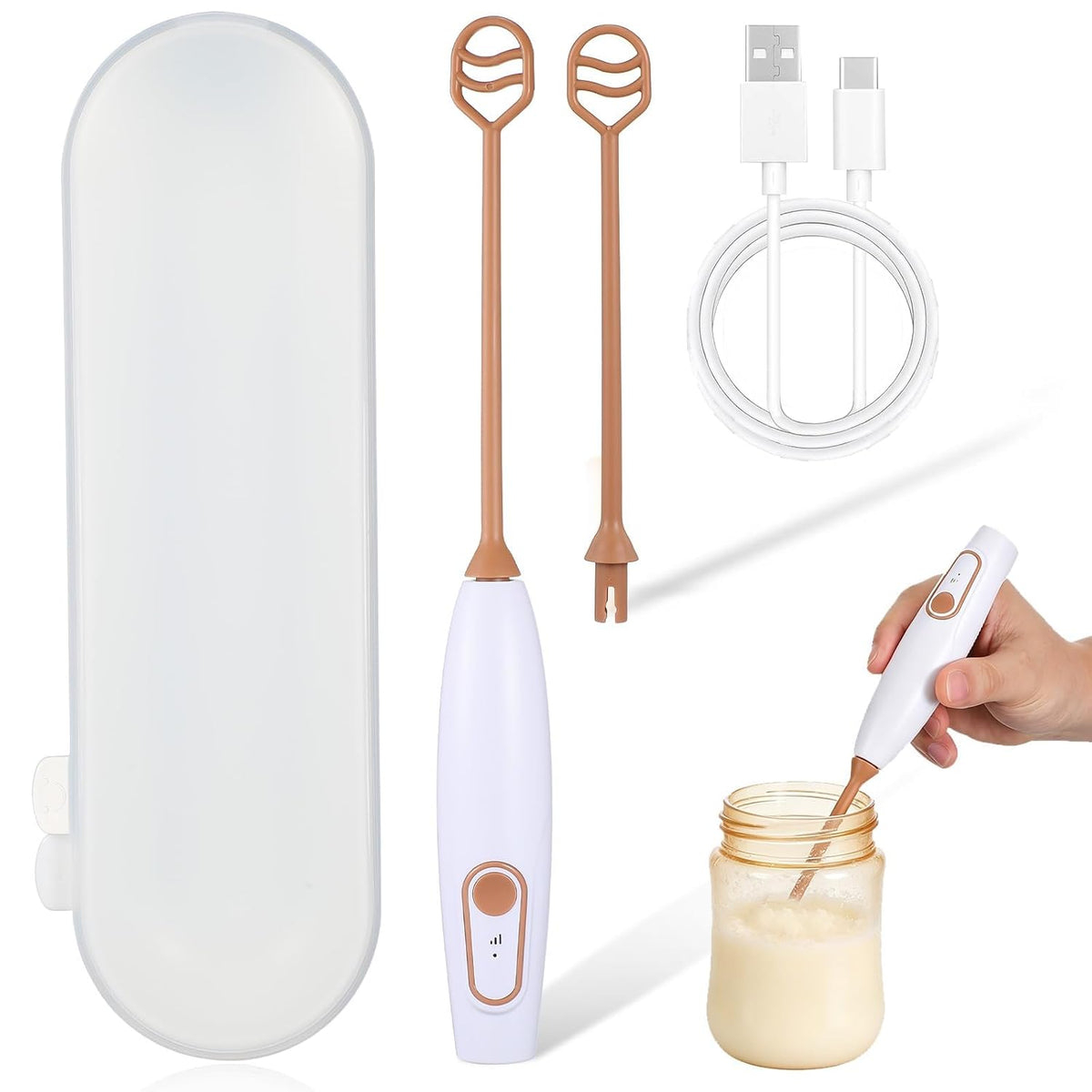 Portable Rechargeable Baby Formula Mixer (White)