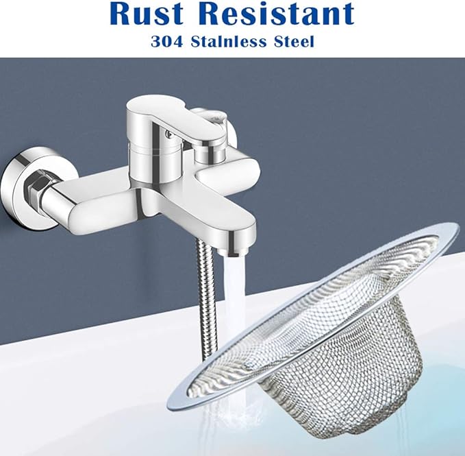 40 pcs Heavy Duty Stainless Steel Slop Basket Filter Trap, 2.75" Top / 1" Mesh Metal Sink Strainer,Perfect for Kitchen Sink/Bathroom Bathtub Wash Basin Floor Drain Balcony Drain Hole RV Sink
