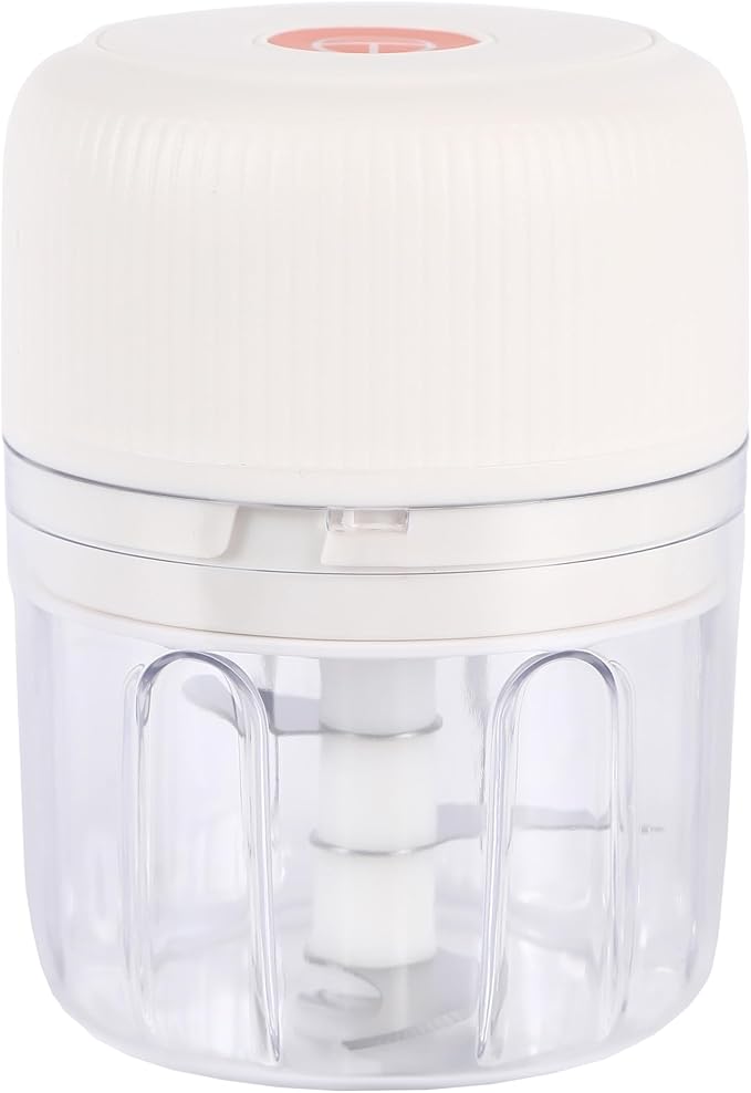 Electric Garlic Chopper, 250ML Food Chopper USB, Mini Vegetable Chopper, Garlic Mincer, Onion Chopper, Portable Small Food Processor (white), EDR00101