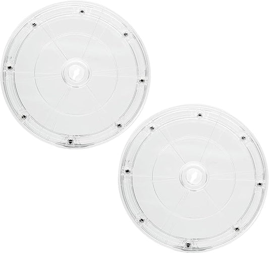 2Pcs 7” Clear Acrylic Turntable Organizer, Rotating Organizer Swivel Plate for Bathroom Kitchen Cabinet Table Spice Rack Cake Pantry