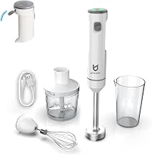 Cordless Hand Blender with Chopper for Smoothies, Baby Food & Soups