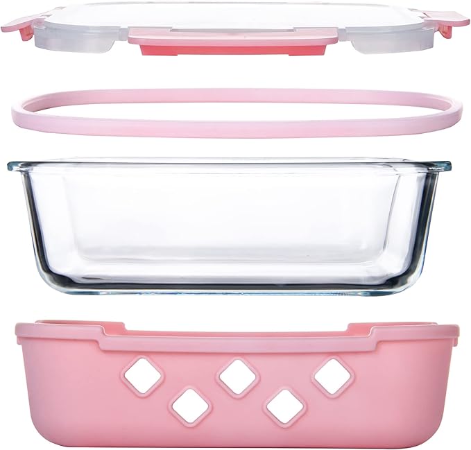 10 Pack Glass Meal Prep Containers with Removable Silicone Sleeves,Food Storage Container Set with Airtight Lids (34oz+12oz)