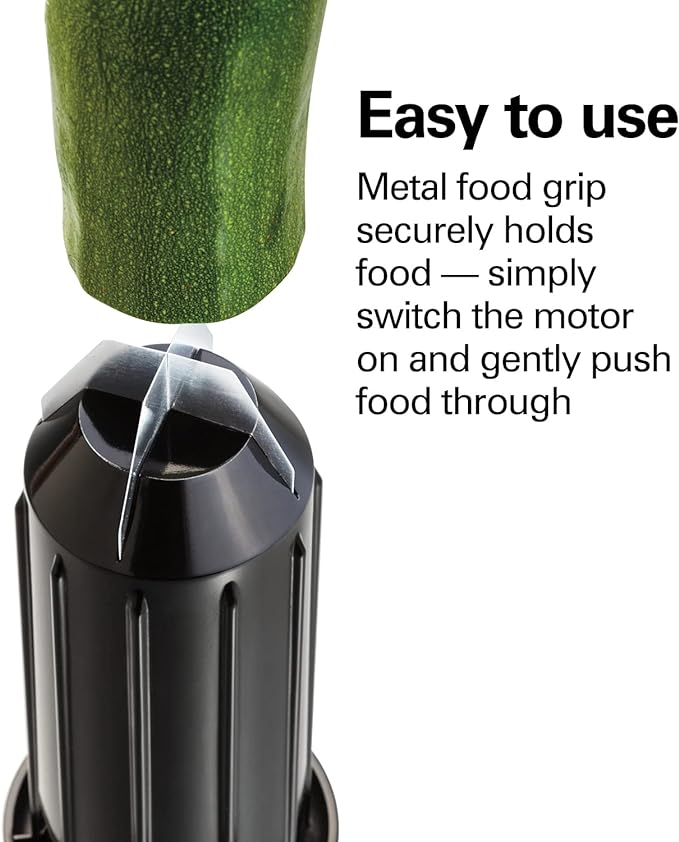 Hamilton Beach 3-in-1 Electric Vegetable Spiralizer for Veggie Noodles, Zoodle Maker & Slicer With 3 Cutting Cones for Spaghetti, Linguine, and Ribbons, 6-Cups, Black (70930)