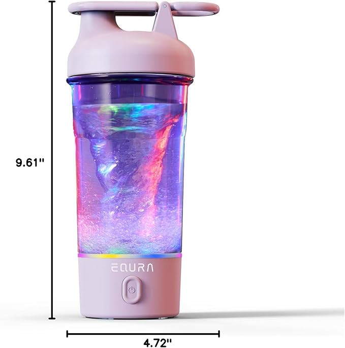 JOTER & LIBEAR Electric Protein Shaker Bottle, USB Rechargeable Pulse Protein Shake Mixer, Shaker Bottles for Protein Mixes and Meal Replacement Shakes, BPA Free, Waterproof, 25 oz (Pink)