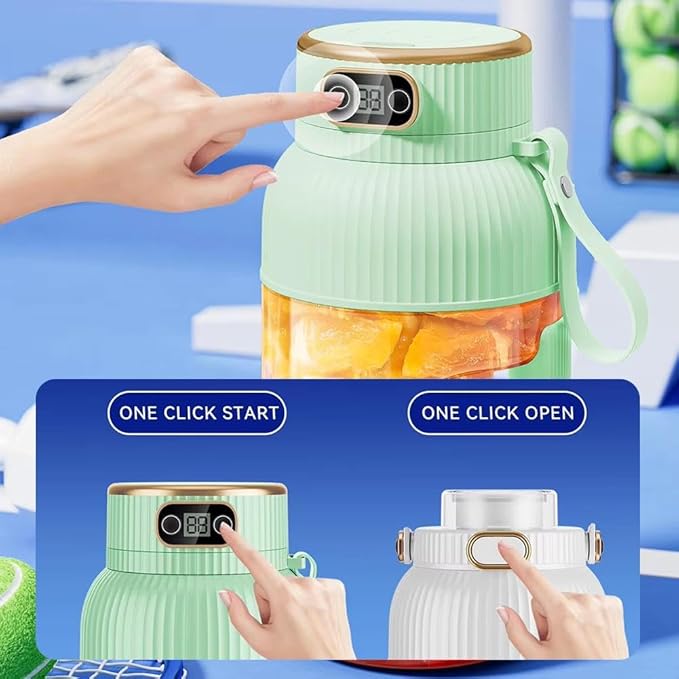 Portable Blender,On the Go Blender,Multifunctional Juicer Cup with Digital Display,Fresh Juice Portable Blender for Smoothies or Shakes,Wireless USB Rechargeable Fruit Blender for Outdoor (Blue3)