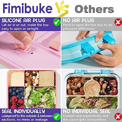 Bento Lunch Box for Kids, Toddler Bento Box with 4 Compartments