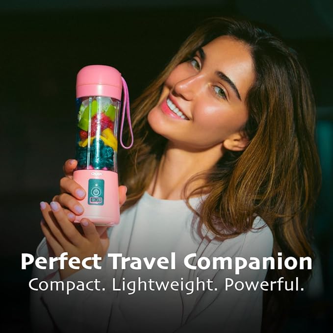 Portable Blender - Cordless 13oz. Personal Blender for Shakes and Smoothies, Licuadora, BPA Free, USB-C Rechargeable, Mini juicer for Travel, Leakproof, Juicer Cup, Ice Crush (Gray)