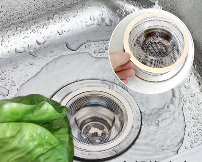 8PCS Metal Mesh Kitchen Sink Strainer, 4.41" Stainless Steel Slop Basket Filter Trap, Mesh Sink Drain Strainer Kitchen, Hair Basket Drain - Fits Most Kitchen Bathroom Sinks Shower Floor Drain