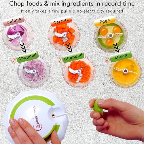 QuickPull Manual Food Chopper, 4-Cup Hand Pull Vegetable Chopper