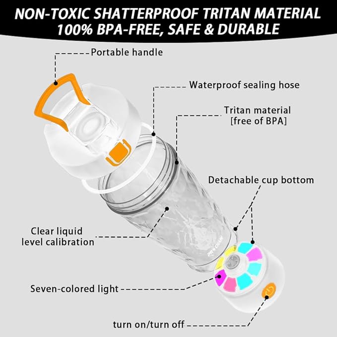 PROCHAIN Electric Protein Shaker Bottle, Protein Shakes Mixer, Portable Pre Workout Self Mixing Cup, Made with BPA-Free Tritan, 22oz