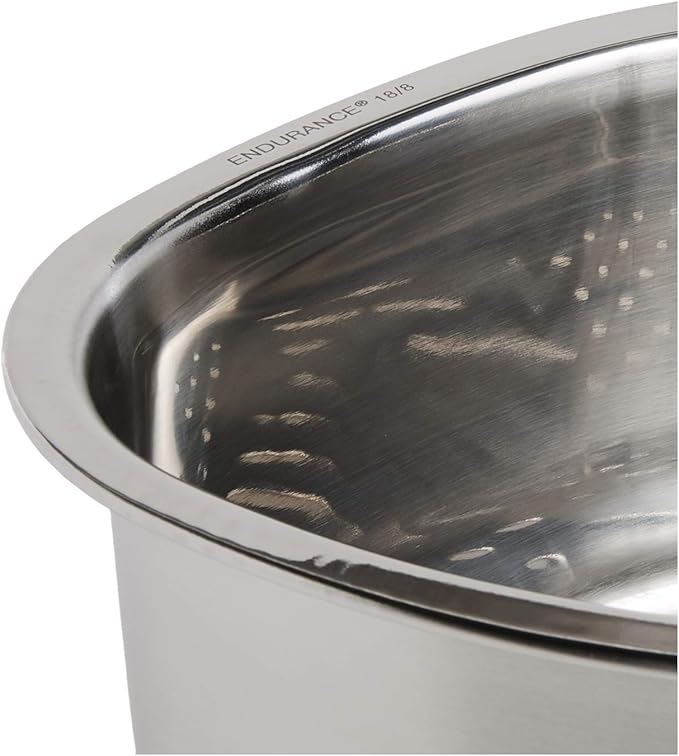 RSVP International Endurance Kitchen Collection Colander Strainer, Corner Basket, Pierced Stainless Steel