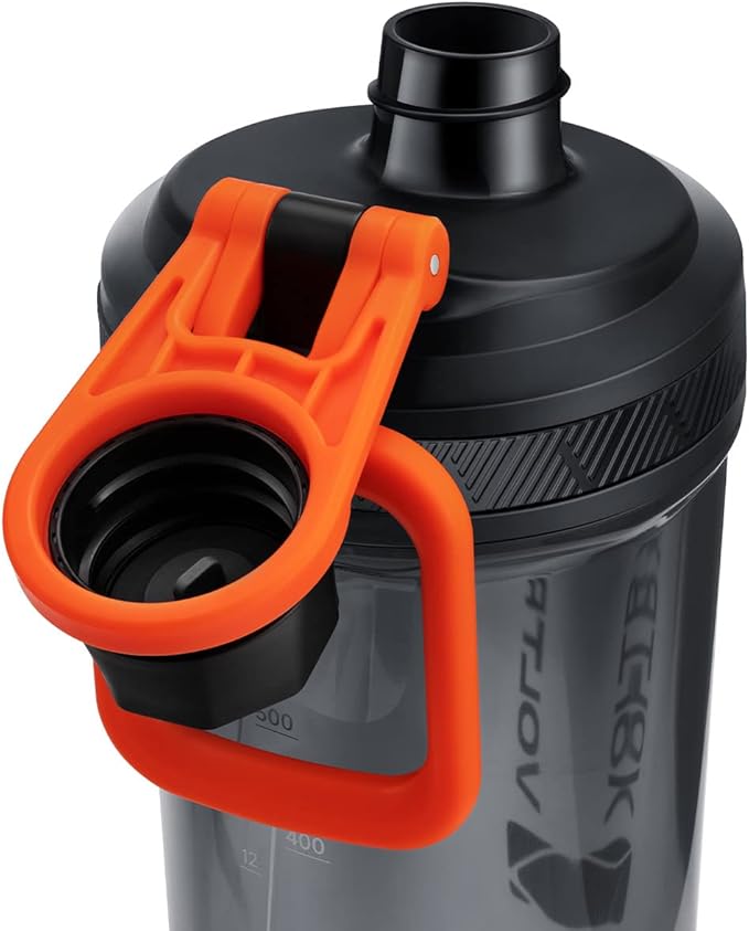 VOLTRX Shaker Bottle, Gallium USB C Rechargeable Electric Protein Shake Mixer, Shaker Cups for Protein Shakes and Meal Replacement Shakes, BPA Free, Made with Tritan, Orange, 27oz