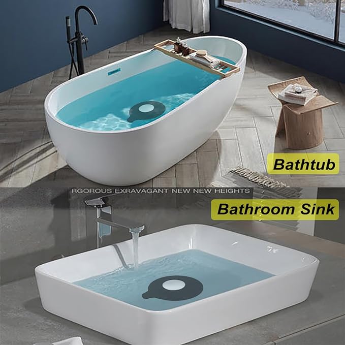 Seatery Bathroom Sink Stopper, Tub Stopper, Bathtub Drain Stopper, Bath Tub Plug, Bathtub Drain Cover, Bathtub Drain Plug, Sink Drain Cover, Sink Plug，Black