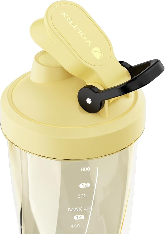 VOLTRX Electric Shaker Bottle - VortexBoost Portable USB C Rechargeable Protein Shake Mixer, Shaker Cups for Protein Shakes and Meal Replacement Shakes, BPA Free, Waterproof, Colored Light Base, 24 oz