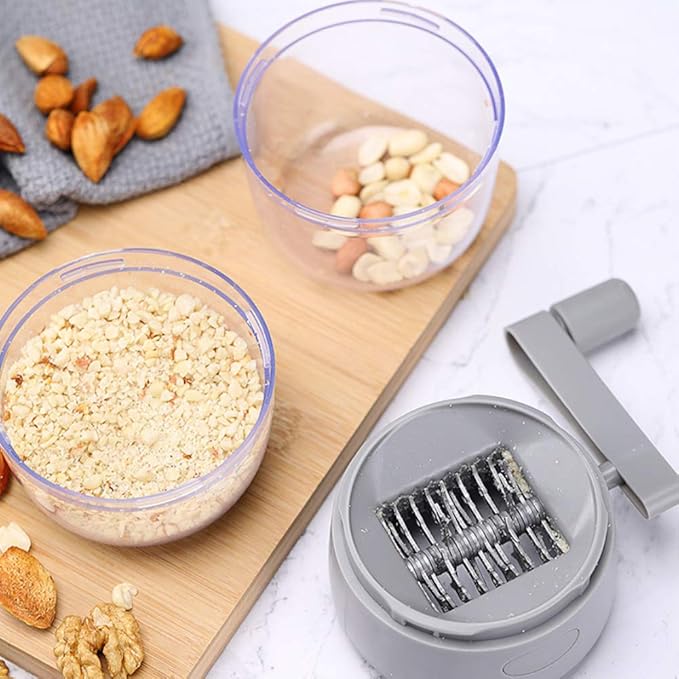 Food Chopper Nut Chopper Grinder Hand Crank For All Nuts Walnut Pecans, Kitchen MultiChopper Shredder For Making Toppings