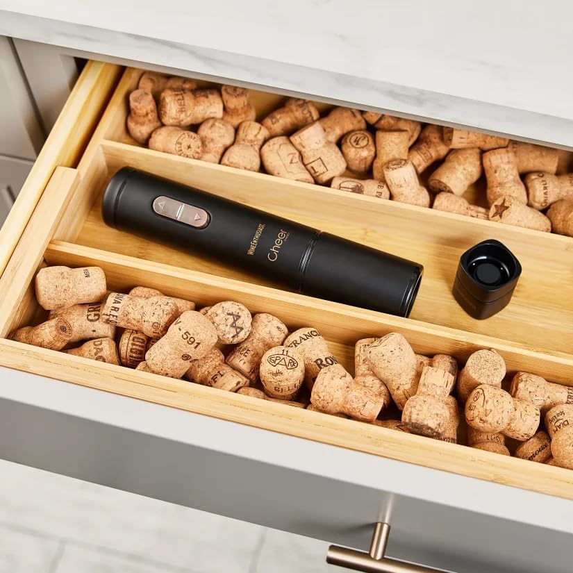X Cheer Moda Electric Sparkling Wine Opener – Automatic Champagne Bottle Opener with Cork Release & Stopper – Stainless Steel Electric Wine Tool – Battery Powered – U.S. Exclusive