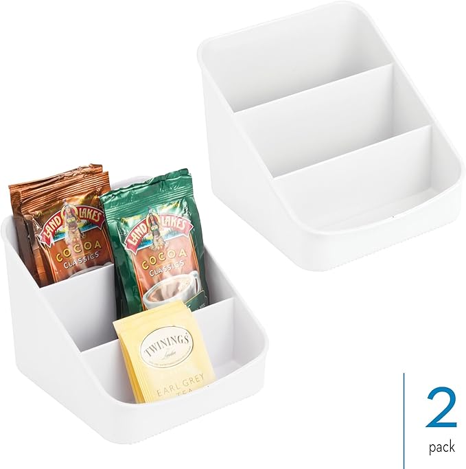 iDesign Fridge Storage Bin with Handle - Fridge Tray for Cheeses and Snacks - Set of 2 - Clear