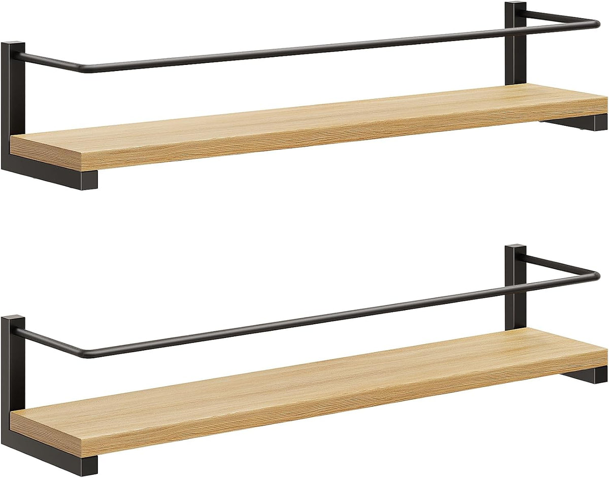Wooden Spice Rack Wall Mounted, Over the Stove, Kitchen Wall, 2 Pack