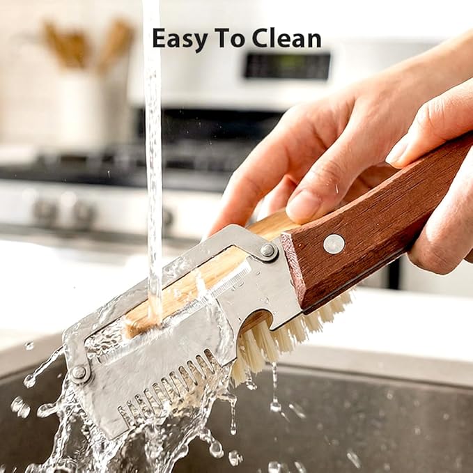 2026 New Multi-functional Vegetable Peeler, 3 in 1 Ktchen Multi-function Stainless Steel Thickened Fruit Peeler Knife with Wooden Handle, Suitable for Peeling Fruits and Shredding Scallions (1)